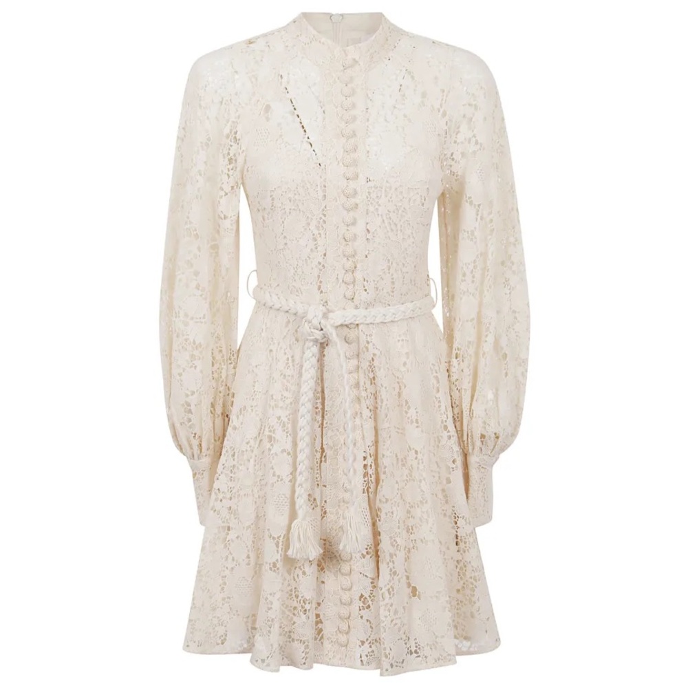 Zimmermann Cassia Elegant Cream Lace Dress BNWT